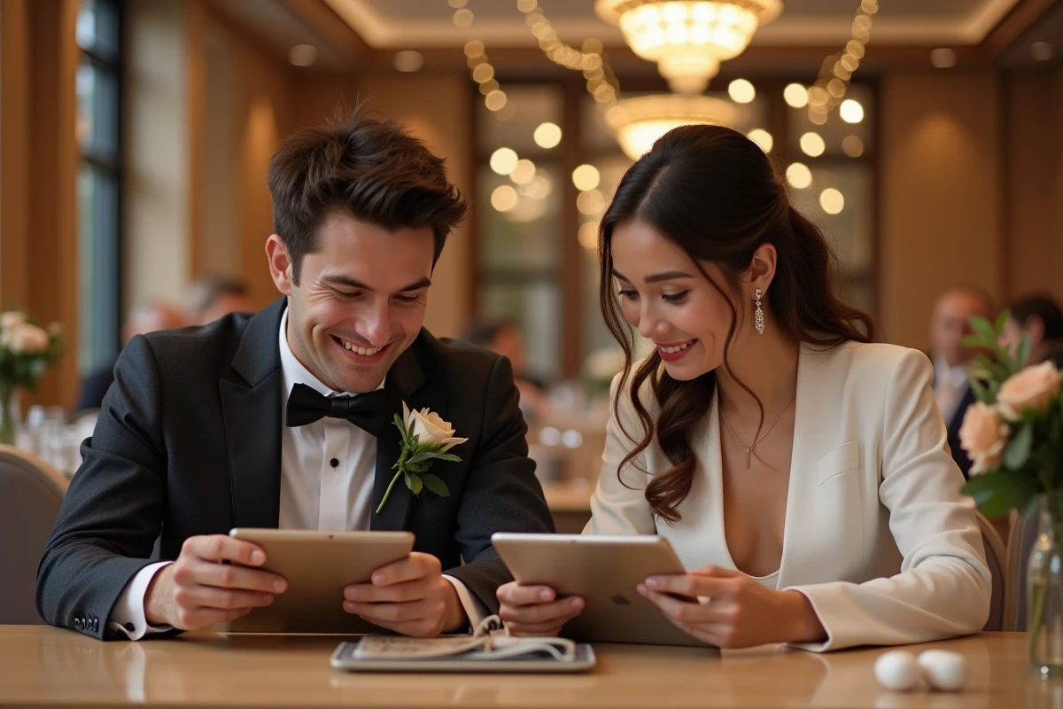 Jeune couple souriant lors d